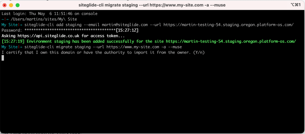 CLI Muse Migrate